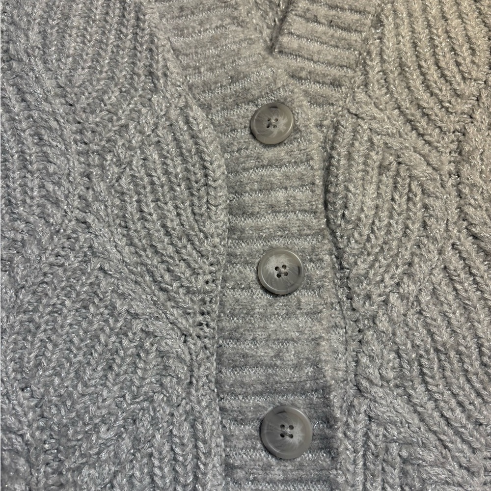 Universal Thread Cardigan Medium Silver Gray Lure… - image 8